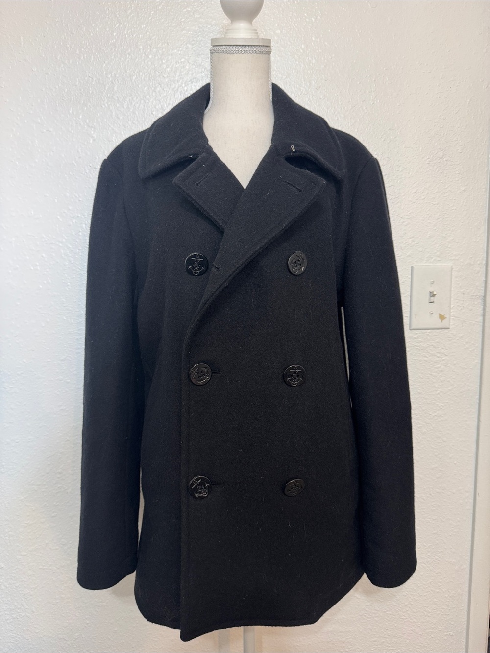 J. Crew Peacoat wool Bayswater 87195 medium Black Double-Breasted Men's luxury - Picture 9 of 12
